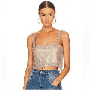 Elegant Metallic Crop Top